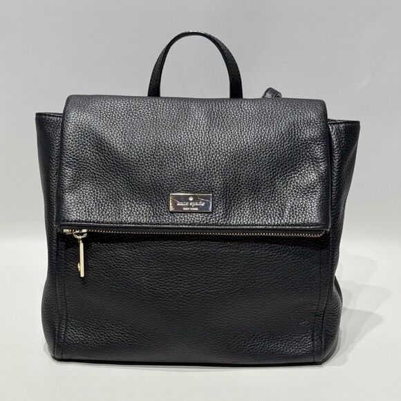 Kate Spade Highland Place Backpack Black Pebbled Leather Gold Hardware 11x10x4 main image 15